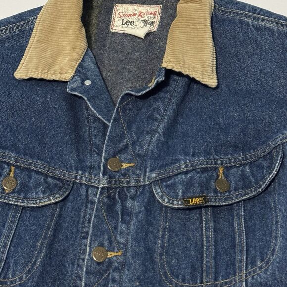 Vintage Lee Storm Rider Jacket Mens Size XXL Wool Blanket Lined Denim Jean USA - Picture 5 of 10